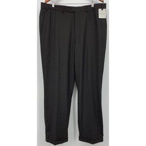 Jack Victor Mens Black Brown Pleat Work Pants Classic Fit 38 XL Extra Large NEW